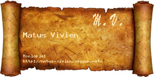 Matus Vivien névjegykártya